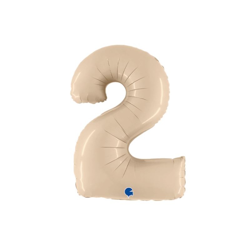 BALLON METALLIQUE CHIFFRE 2 CREME SATIN 102 CM BALLON METALLIQUE CHIFFRE 2 CREME SATIN 102 CM
