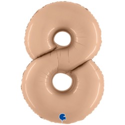 BALLON METALLIQUE CHIFFRE 8 BLUSH SATIN 102 CM 