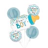 BOUQUET 5 BALLONS METALLIQUES BIBERON IT'S A BOY