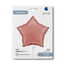 BALLON METALLIQUE ETOILE 46 CM SATIN ROSE GOLD