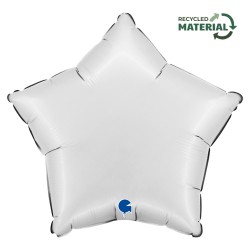 BALLON METALLIQUE ETOILE 46 CM SATIN BLANC