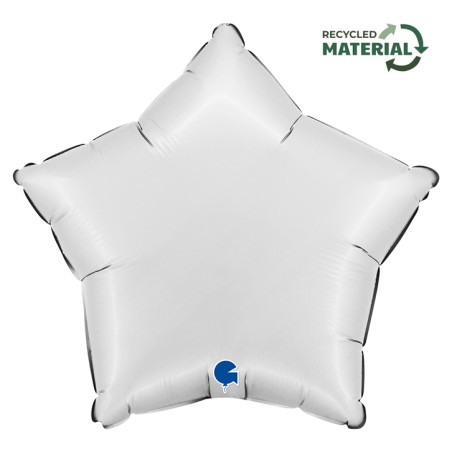 BALLON METALLIQUE ETOILE 46 CM SATIN BLANC