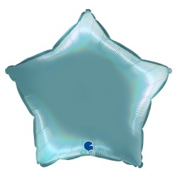 BALLON METALLIQUE ETOILE 46 CM RAINBOW HOLOGRAPHIC PLATINIUM TENERIFE SEA