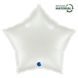 BALLON METALLIQUE ETOILE 46 CM WHITE OU BLANC