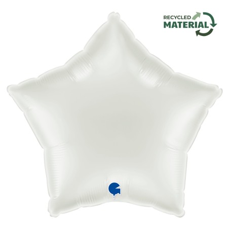 BALLON METALLIQUE ETOILE 46 CM WHITE OU BLANC