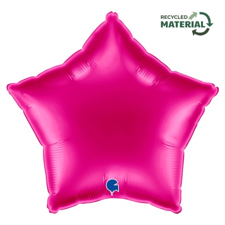 BALLON METALLIQUE ETOILE 46 CM MAGENTA OU ROSE FUCHSIA