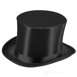 CHAPEAU HAUT DE FORME SATIN NOIR 