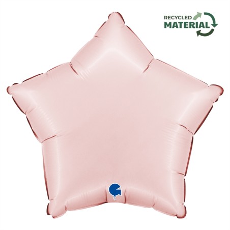 BALLON METALLIQUE ETOILE 46 CM SATIN PASTEL PINK OU ROSE PASTEL