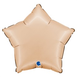 BALLON METALLIQUE ETOILE 46 CM SATIN  NUDE
