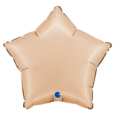 BALLON METALLIQUE ETOILE 46 CM SATIN  NUDE
