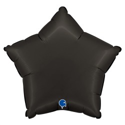 BALLON METALLIQUE ETOILE 46 CM SATIN FUME BLACK OU NOIR