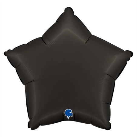 BALLON METALLIQUE ETOILE 46 CM SATIN FUME BLACK OU NOIR