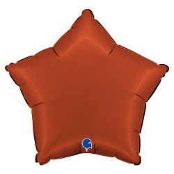 BALLON METALLIQUE ETOILE 46 CM SATIN BRICK RED OU BRIQUE