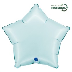 BALLON METALLIQUE ETOILE 46 CM SATIN PASTEL BLUE OU BLEU CIEL