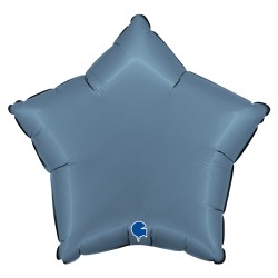 BALLON METALLIQUE ETOILE 46 CM SATIN BLUE JEANS OU BLEU JEANS