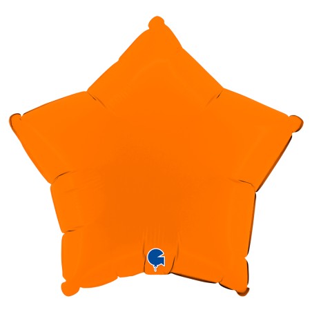 BALLON METALLIQUE ETOILE 46 CM MATTE ORANGE