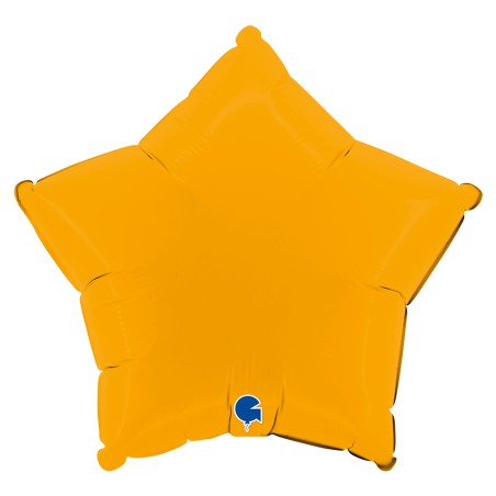 BALLON METALLIQUE ETOILE 46 CM MATTE MUSTARD OU MOUTARDE
