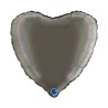 BALLON METALLIQUE COEUR 46 CM HOLOGRAPHIC PLATINIUM GREY