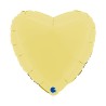 BALLON METALLIQUE COEUR 46 CM MATTE YELLOW OU JAUNE MAT