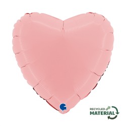 BALLON METALLIQUE COEUR 46 CM MATTE PINK OU ROSE MAT