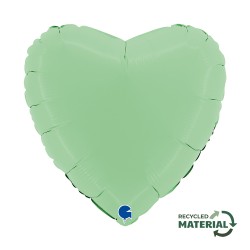 BALLON METALLIQUE COEUR 46 CM MATTE GREEN OU VERT MAT