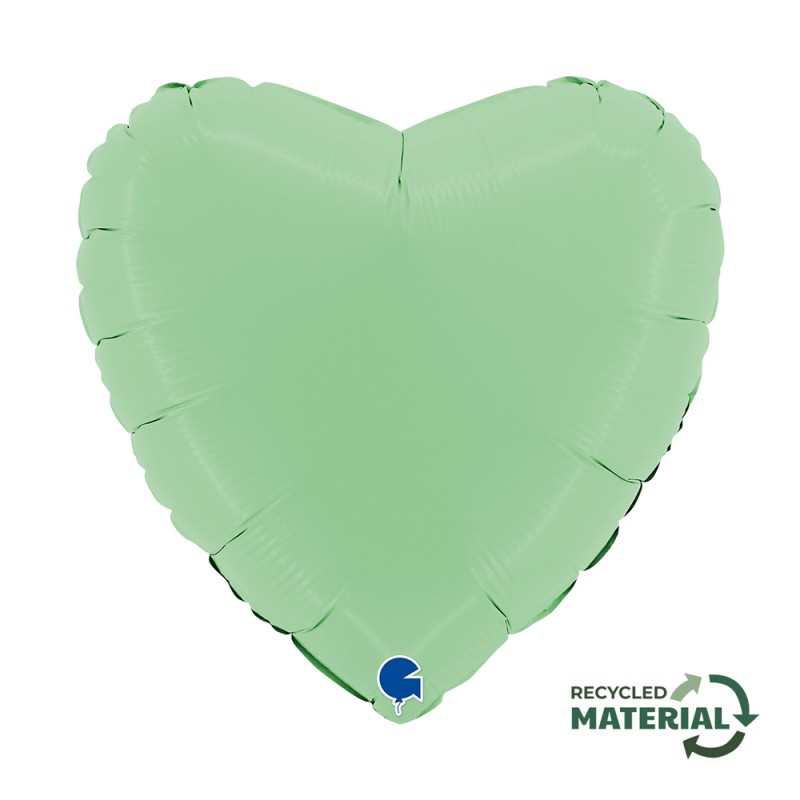 BALLON METALLIQUE COEUR 46 CM MATTE GREEN OU VERT MAT