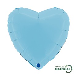 BALLON METALLIQUE COEUR 46 CM MATTE BLUE OU BLEU MAT