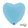 BALLON METALLIQUE COEUR 46 CM MATTE BLUE OU BLEU MAT