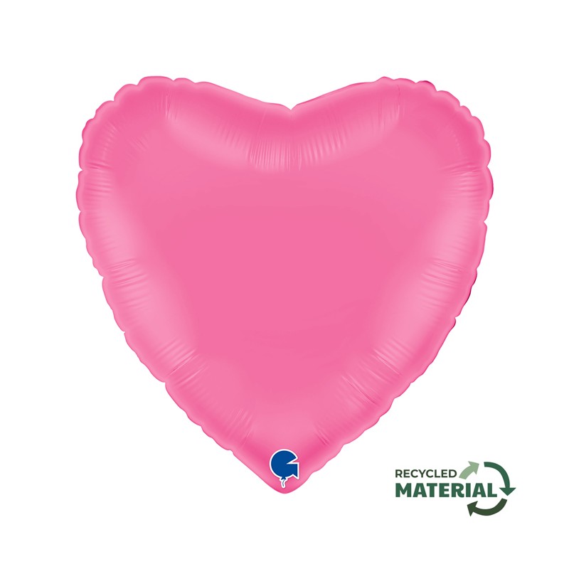 BALLON METALLIQUE COEUR 46 CM BUBBLE GUM ROSE
