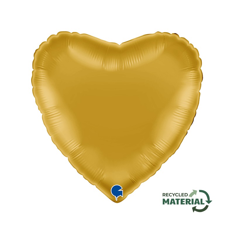 BALLON METALLIQUE COEUR 46 CM GOLD 5 OU OR