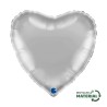 BALLON METALLIQUE COEUR 46 CM SILVER OU ARGENT
