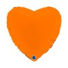 BALLON METALLIQUE COEUR 46 CM MATTE ORANGE