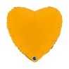 BALLON METALLIQUE COEUR 46 CM MATTE MUSTARD OU MOUTARDE