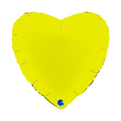 BALLON METALLIQUE COEUR 46 CM MATTE LIME GREEN OU VERT ANIS