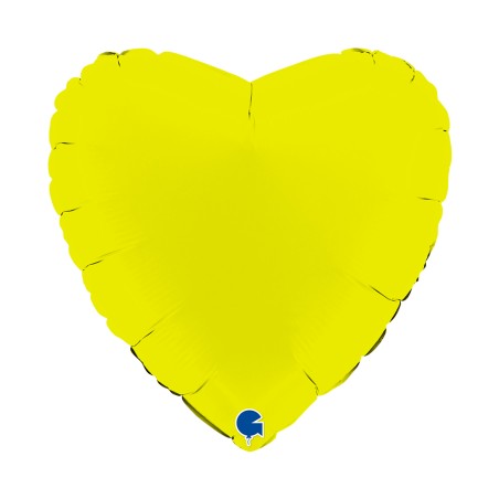 BALLON METALLIQUE COEUR 46 CM MATTE LIME GREEN OU VERT ANIS