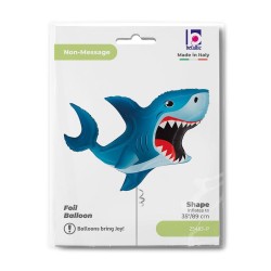 BALLON METALLIQUE  REQUIN BOUCHE OUVERTE 89 CM