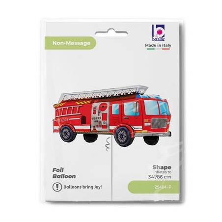 BALLON METALLIQUE CAMION DE POMPIER 86 CM