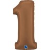 BALLON METALLIQUE CHIFFRE 1 102CM CHOCOLAT OU MARRON