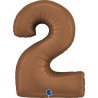BALLON METALLIQUE CHIFFRE 2 102CM CHOCOLAT OU MARRON