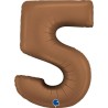 BALLON METALLIQUE CHIFFRE 5 102CM CHOCOLAT OU MARRON