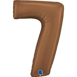 BALLON METALLIQUE CHIFFRE 7 102CM CHOCOLAT OU MARRON