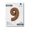 BALLON METALLIQUE CHIFFRE 9 102CM CHOCOLAT OU MARRON