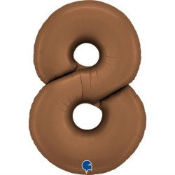 BALLON METALLIQUE CHIFFRE 8 102CM CHOCOLAT OU MARRON