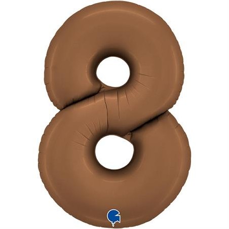BALLON METALLIQUE CHIFFRE 8 102CM CHOCOLAT OU MARRON