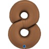 BALLON METALLIQUE CHIFFRE 8 102CM CHOCOLAT OU MARRON