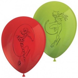 8 BALLON LATEX MIRACULOUS LADYBUG
