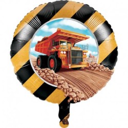 BALLON METALLIQUE ROND CONSTRUCTION ET ENGINS DE CHANTIER 46 CM 