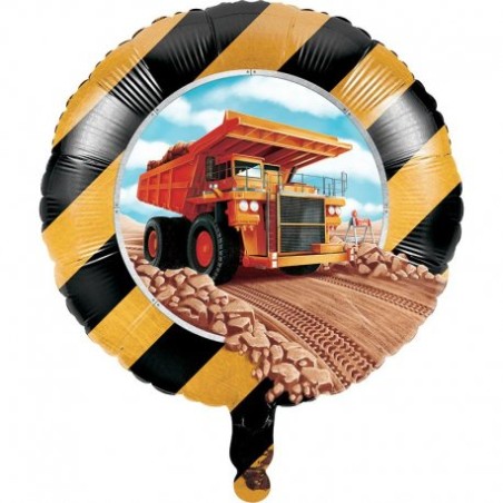 BALLON METALLIQUE ROND CONSTRUCTION ET ENGINS DE CHANTIER 46 CM 