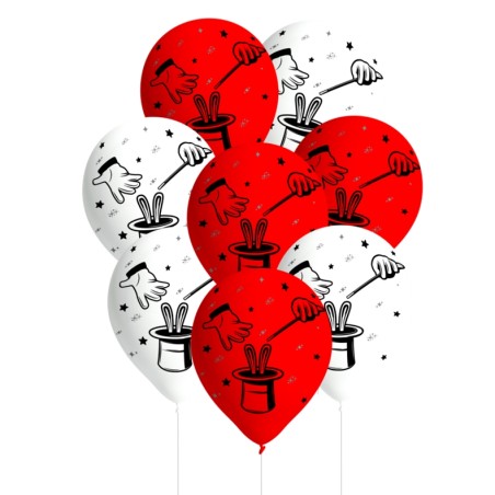 8 BALLONS LATEX THEME MAGIE 