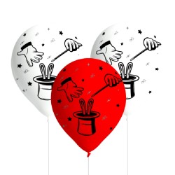 8 BALLONS LATEX THEME MAGIE 